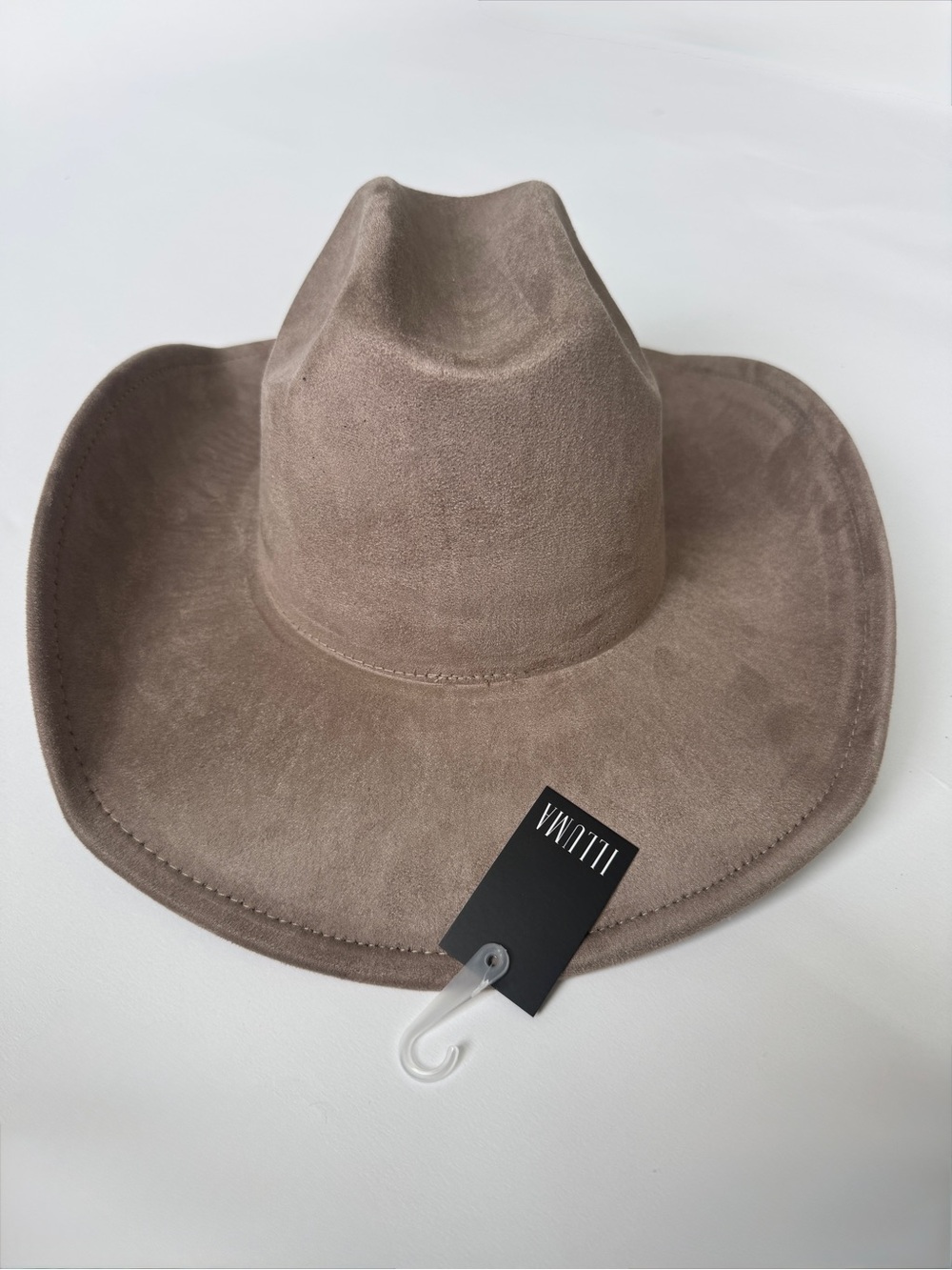 Illuma Taupe Western Wide Brim Fedora Hat